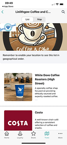 Coffee and Cake Trail App Linlithgow