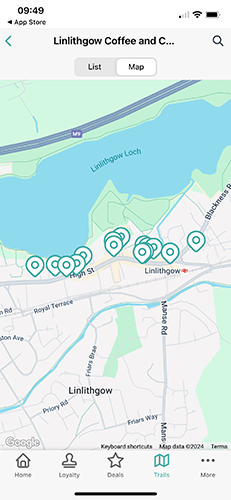 Coffee and Cake Trail App Map