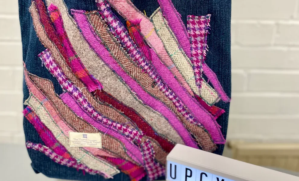 Upcycled Denim Tweed Tote Bag from